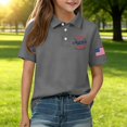 thumbnail image 2 of Grblisyd Boys July 4th Golf Polo Shirts 1776 Short Sleeve Girls Uniform Shirts American Flag Button Down Shirts 2-13 Years, 2 of 6