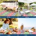 thumbnail image 4 of Waterproof Reversible Outdoor Rug – Boho Plastic Straw Mat Collapsible, Durable, Easy Clean,Green 8x10ft, 4 of 7
