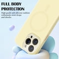 thumbnail image 3 of Funda magnética de silicona líquida Newseego para iPhone 15 Pro Max, color amarillo, 3 of 7