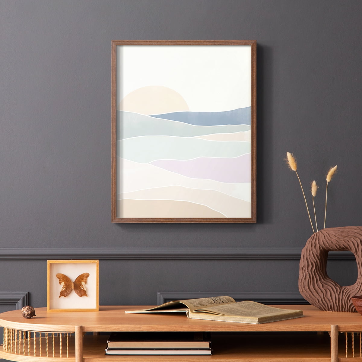 Wave Tableau I Framed Print in Brown Solid Wood 11 x 14 Framed Print