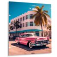 thumbnail image 2 of Designart "Miami Ocean Drive Pink Drive Art Deco Splendor" Florida Metal Wall Decor, 2 of 5