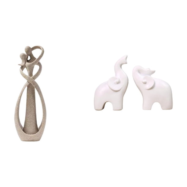 Pareja en miniatura,Pareja de enamorados abrazándose en miniatura para el Día de San Valentín,Escultura de elefante,Esculturas de elefantes de resina para decoración del hogar,Estatuas de