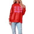thumbnail image 1 of Wangsaura Chandail pour Femmes de la Saint-Valentin à Imprimé de Cœurs, Hauts Tricotés, Pulls, 1 of 9