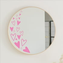 Farmhouse Hearts Valentine's Decals and Decor Vinyl Lettering Decal Heart Stickers Self Adhesive - Medium Set - Qty 75 - Sizes Range from 2"-6" - Color: Pink