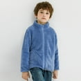 thumbnail image 2 of Hjtefg Toddler Boys Girls Long Sleeve Winter Solid Zippered Wool Blend Coat Jacket Thicken Warm Outwear Korean Fashion Cute Comfortable Everyday Wear,Color: 2-Blue Size: 13-14 Years, 2 of 6