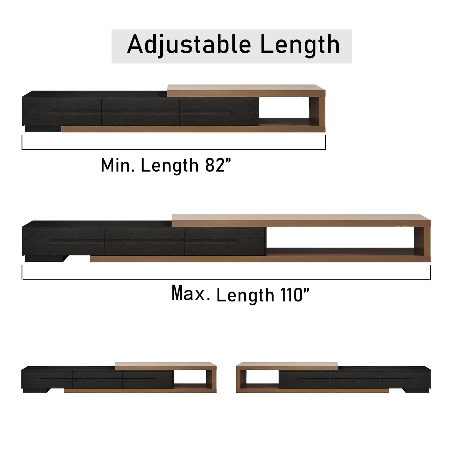 Blotout Extendable TV Stand for TVs up to 120", Wood Reversible Entertainment Center with 3 large Drawers, Extendable TV Media Console for Living Room,Bedroom