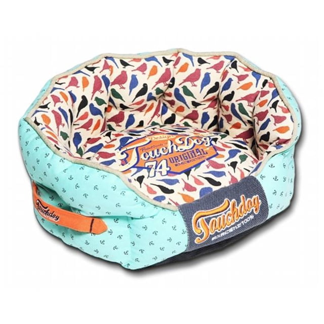 Pet Life PB55BLLG Touchdog Chirpin-Avery Rounded Premium Designer Dog Bed- Large