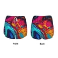 thumbnail image 3 of Balery Colorful Abstract Swirls Pantalones cortos deportivos para mujer con forro y dos bolsillos, elásticos, para entrenamiento, gimnasio, yoga-Large, 3 of 7
