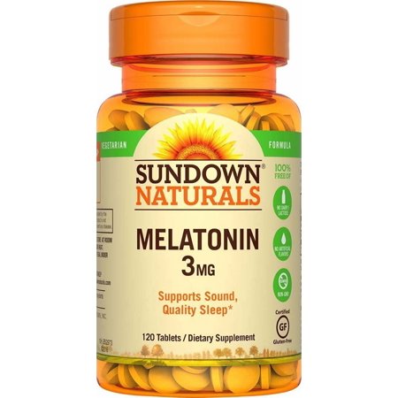 Sundown Naturals Melatonin Sleep Aid Vegetarian Drug-Free Aid 120ct, 3-Pack