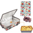 thumbnail image 4 of Numjaw Floral Casserole Carrier with Microfiber Kitchen Dish Towels, Casserole Carriers for Hot or Cold Food, Thermal Food Warmer Bag, Vintage Dish Carrier Bag for Picnic Travel, 4 of 9