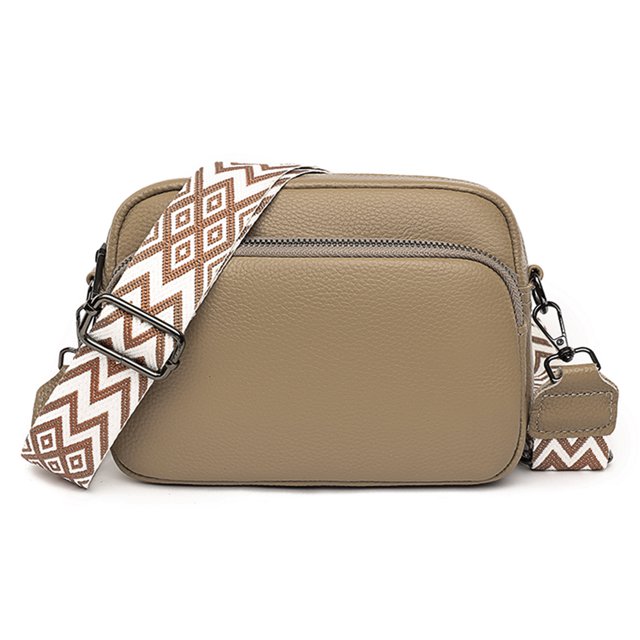 Bolso bandolera de cuero genuino Bolsos de mujer elegantes Color sólido Casual para el trabajo