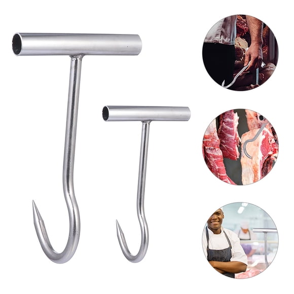CTIRCHIU Butcher Shop 2Pcs T Shaped Hooks Deform-Resistant for Meat Processing 11.8X3.9in