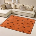 thumbnail image 1 of DouZhe Halloween Bats Orange Pattern Area Rugs Non-Slip Machine Washable Floor Mat, Style Carpet Doormat, 63x48 inches, 1 of 6