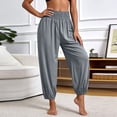 thumbnail image 4 of Oiangi Women's Workout Yoga Pants with Pockets High Waist Stretchy Athletic Pant Fall Comfy Basic Trousers Gray S, 4 of 8