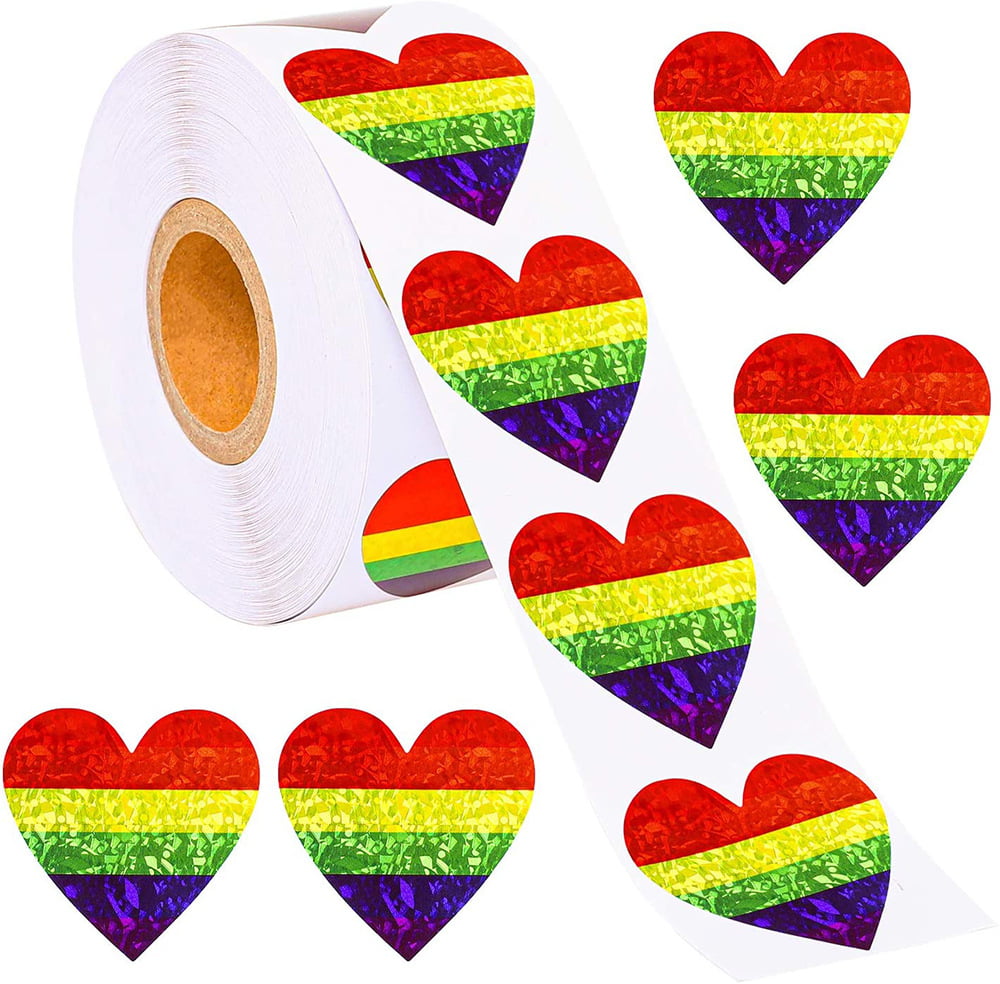Elcoho 600 Pieces Gay Pride Stickers Love Pride Rainbow Stickers Support LGBT Causes