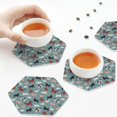 thumbnail image 7 of Pofeuu Farm Animals 1 Print Leather Coasters Set of 6, Round Cups Mugs Mat Pad for Home Kitchen Heat Resistant Drink Coasters,Hexagon, 7 of 7