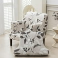 thumbnail image 2 of Topchances Stretch Wingback Chair Cover, Printed Accent Chair Covers with Arms, 2-Piece Armchair Slipcover with Cushion Cover, 2 of 8