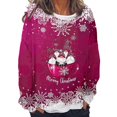 thumbnail image 1 of Fashionable sweatshirts for women and girls, printed , hooded sweater, autumn, longsleeved, hot pink, size 38, 1 of 3