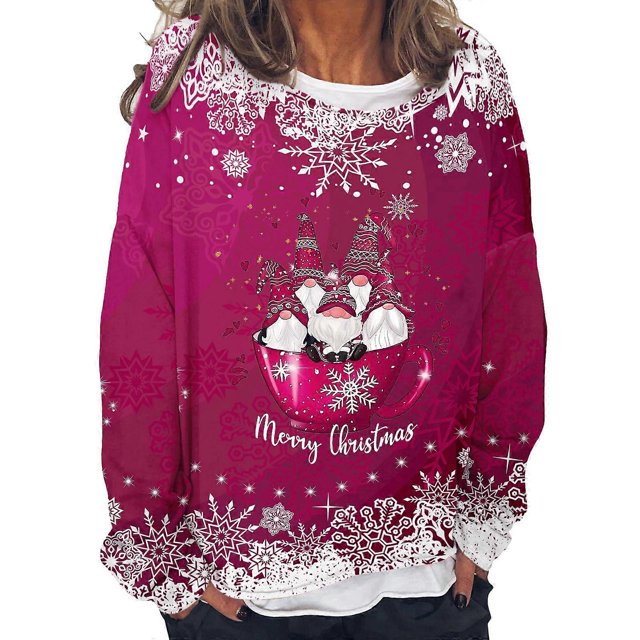 Fashionable sweatshirts for women and girls, printed , hooded sweater, autumn, longsleeved, hot pink, size 38