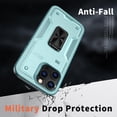 thumbnail image 2 of Case for iPhone 16 Pro Max,Military Grade  [Built-in Kickstand] Magnetic Ring Holder Heavy Duty TPU+PC Shockproof Drop Protection Phone Case for iPhone 16 Pro Max,6.9 inch (Sky Blue), 2 of 10