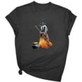 thumbnail image 2 of lcziwo Women's Halloween Clothing Short Sleeve Crew Neck Tops Funny Witch Printed Soft Tees Fall Spooky Casual 2025 T Shirts Black,L, 2 of 3