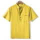 thumbnail image 4 of Blusa y camisa de manga corta con cuello alto para hombre, color liso, informal, a la moda, con botones, cuello alto, manga corta, bolsillos, blusa, camisa para hombre, blusas de poliéster, 4 of 7