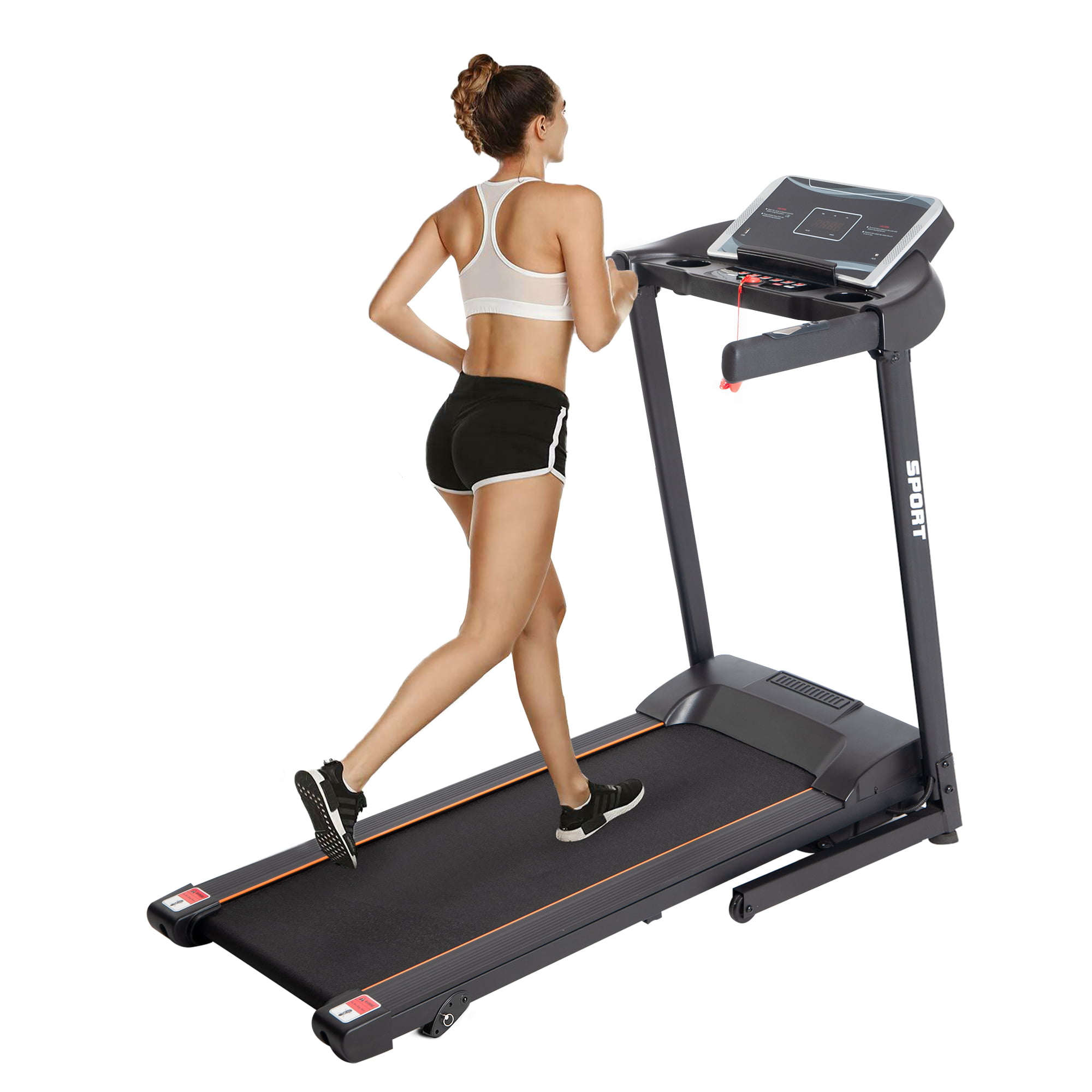 Merax Treadmill Folding Treadmill Motorised Treadmill,3-level adjustable incline,12 Pre-Programs,0.8-16KM/H 