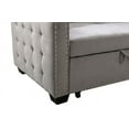 thumbnail image 5 of 77 Inch Reversible Sectional Storage Sleeper Sofa Bed , L-Shape 2 Seat Sectional Chaise With Storage , Skin-Feeling Velvet Fabric ,Light Grey Color For Living Room Furniture, 5 of 8