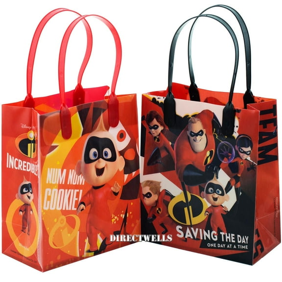 Disney Incredibles Saving The Day Reusable 12 Party Favor Small Goodie Bags 6"
