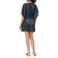 thumbnail image 3 of JESSICA SIMPSON Women's Navy Tie Deep V Neck Embroidered Swimsuit Cover Up M, 3 of 4
