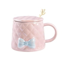 Ovzne 350 Ml Porcelain Coffee Tea Cup Bowknotknot Coffee Mug Ceramic Cup With Bowknotknot And Handle Cute Mug Product Size: 8 * 7.5Cm