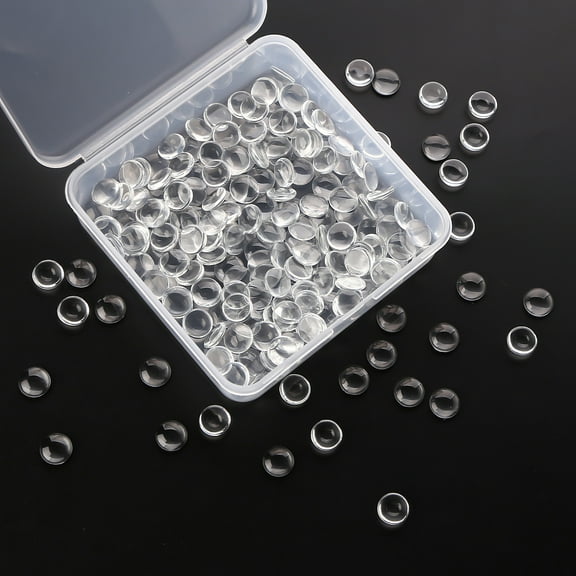 1box 200pcs Transparent Glass Cabochons Clear Dome Cabochon for Cameo Photo Jewelry Making Clear 11.5~12x4mm 200pcs/box