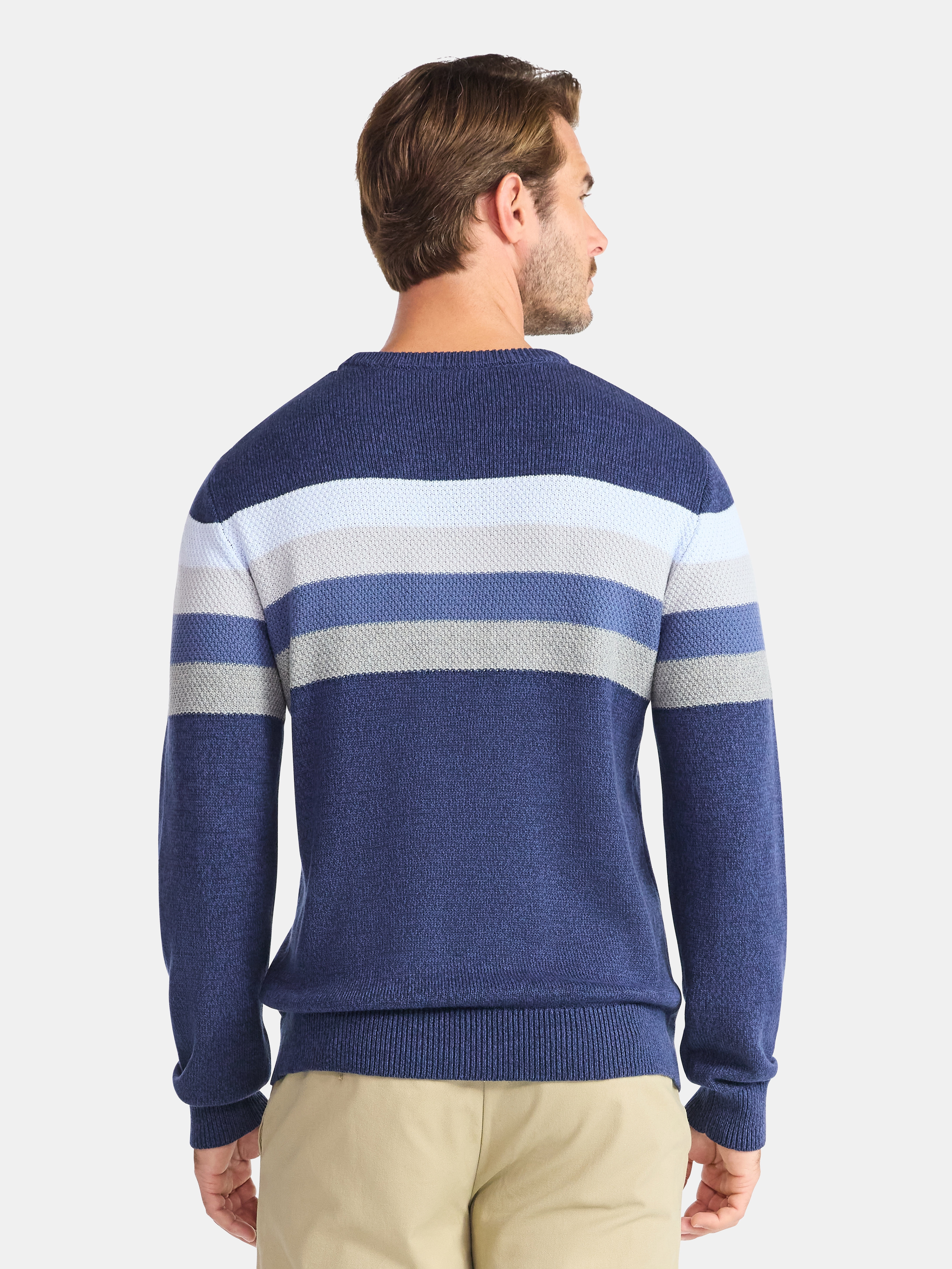George Men's and Big Men's Chest Stripe Sweater, Midweight, Sizes S-3XL
