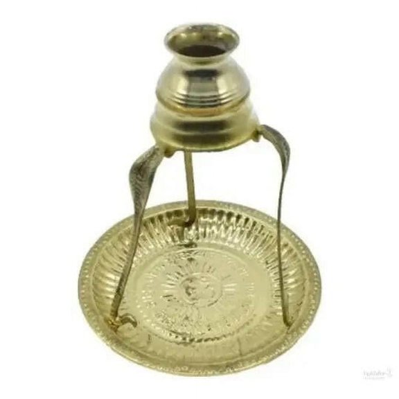 Brass Rudra Abhishek Stand with Kalash and plate