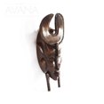 thumbnail image 3 of House of Avana Hand-Carved Wood Akan Mask with U-Shaped Headgear in Brown, 3 of 3