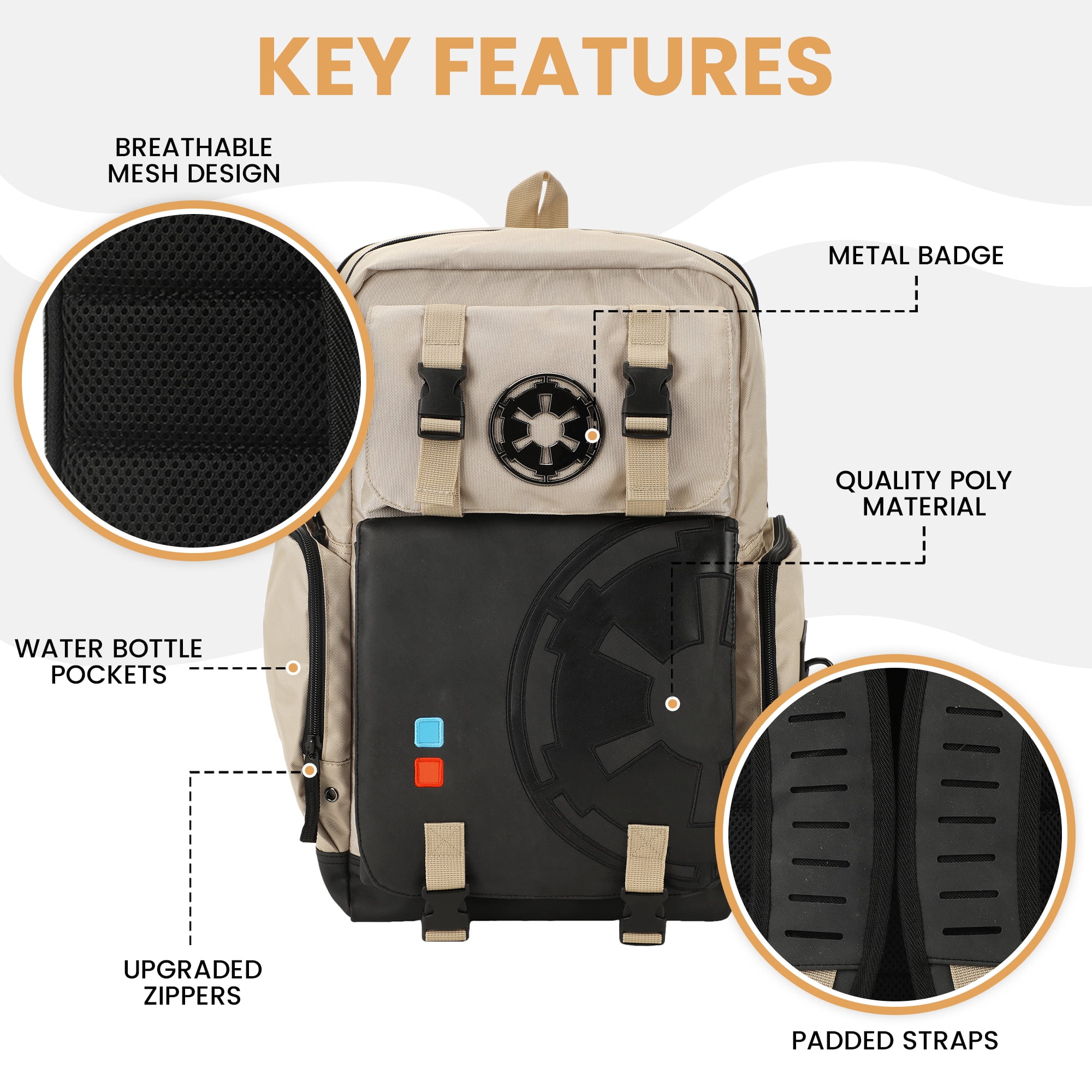 Star Wars Lightsaber-Themed White Built-Up Backpack