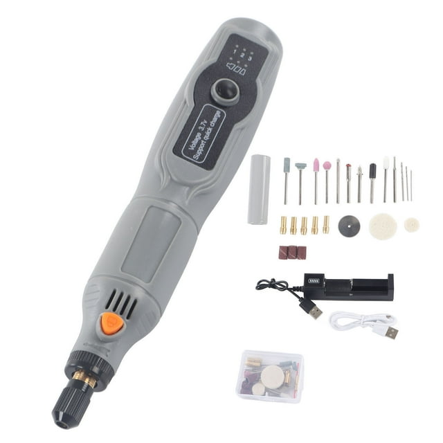 Kit De Herramientas Rotativas Inalámbricas De Grabador Eléctrico 3,7 V Mini Eléctrico 15000RPM 3 Velocidades Recargable Ajustable Para Lijado De Metal De Madera Pulido De Grabado