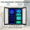 thumbnail image 5 of KNDKO 24" Dual Zone Wine & Beverage Refrigerator with Glass Door Hold 18 Bottles and 56 Can, Freestanding/Built-In Wine Fridge for Home/Office, 5 of 15