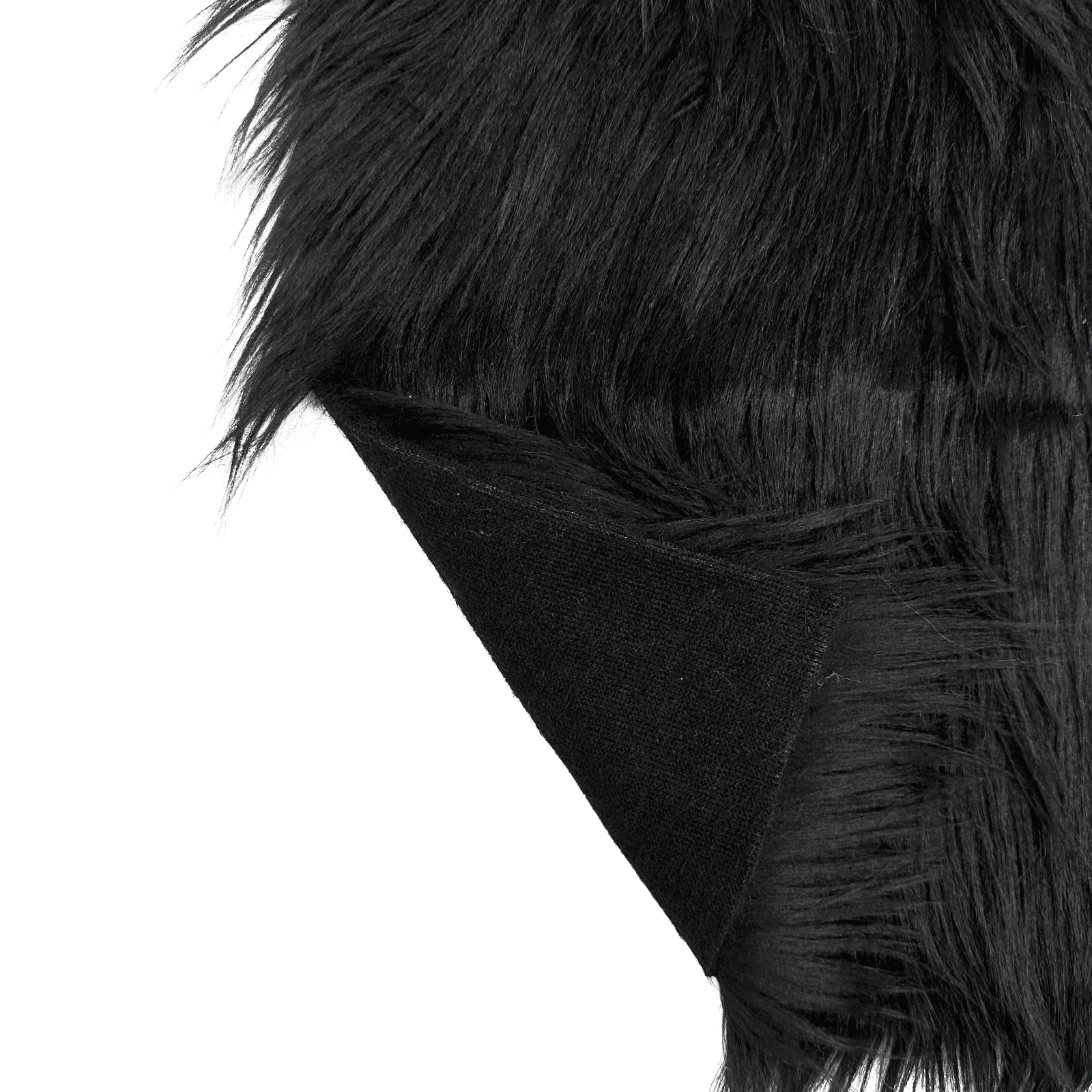 Ice Fabrics Faux Fur Fabric Squares - 20x20 Inches Pre-Cut Craft Fur Fabric - Shaggy Mohair Fabric for Costumes, Apparel, Rugs, Pillows, Decorations and More - Black Fur Fabric