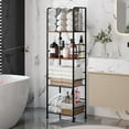 thumbnail image 5 of Towel Rack Free Standing 4-Tier M-Shaped Detachable Dividers, Durable Metal Towel Holder, Pool Items Holder, Space-Saving Storage Organizer, Modern Bath Towel Shelf for Bathroom Patent Pending, 5 of 13