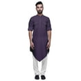 thumbnail image 3 of Atasi Kurta Long en Coton pour Hommes à Manches Longues Kurta Indienne Tenue de Fête Festive, 3 of 5