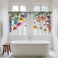 thumbnail image 4 of Spring Floral Kitchen Curtains 54 Inch Length, Yellow Pink Flowers Farmhouse Botanical Tiers Curtains for Bathroom Bedroom Cafe, Light Filtering Small Window Treatment Short Drapes 2 Panels 42"Wx54"L, 4 of 8