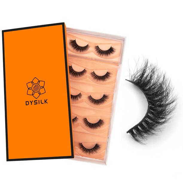 Pestañas postizas DYSILK estilo ojo de gato, efecto mink, 5 pares, kit 6D