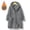 Gray, variant on Womens Blouses Dressy Long Sleeved Hooded Neck Women Tops Dressy Casual with Pockets Solid Color Button Loose Stretchy and Flexible Plus Size Cute Pajamas Fall and Winter for Cozy Lounge