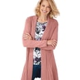 thumbnail image 2 of Cardigans for Women Long Sleeve Swingy Soft Knit Cardigan Sweater W/Pocket-Dusty Mauve (Large), 2 of 5
