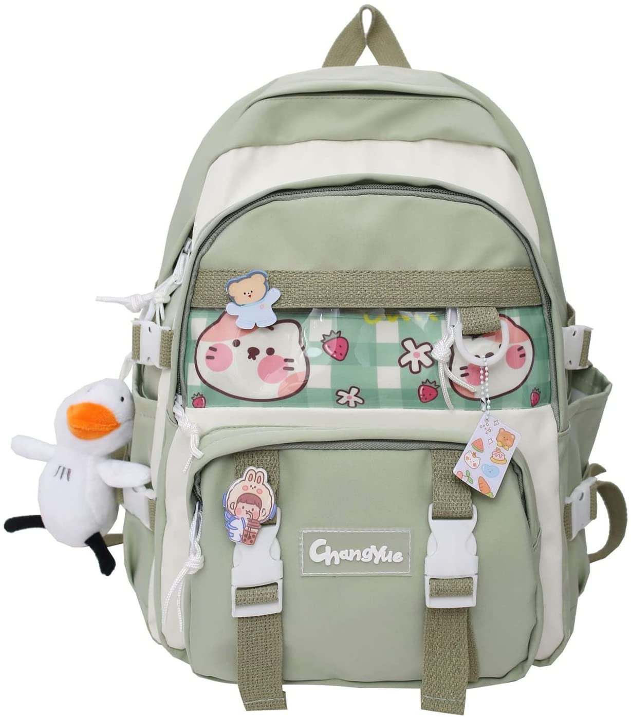 Kawaii Backpack with Pins Kawaii School Backpack Cute Aesthetic
