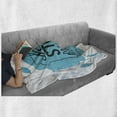thumbnail image 6 of Saying Soft Flannel Fleece Throw Blanket, Soft Colored Retro Never Stop Dreaming Calligraphy with Boho Feathers Print, Cozy Plush for Indoor and Outdoor Use, 50" x 60", Blue White, by Ambesonne, 6 of 6