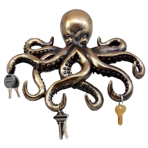 Ebros Gift The Call of Cthulhu Deep Sea Kraken Octopus Monster Wall Mount Key Holder Tentacle Hooks Sculpture Plaque Figurine 11.25" H