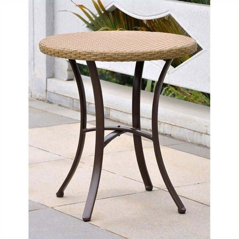 Pemberly Row Patio Bistro Table in Honey Pecan