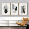 thumbnail image 4 of IDEA4WALL Framed Canvas Print Wall Art Set of 3 Dark Pastel Paint Stroke Collage Illustrations Abstract Geometric Modern Art Color Block Wall Decorative Artwork for Room Decor - Natural 24"x36"x3, 4 of 5